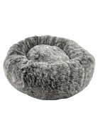 BOBBY | Chien et Chat | Coussin donut POILU noir
