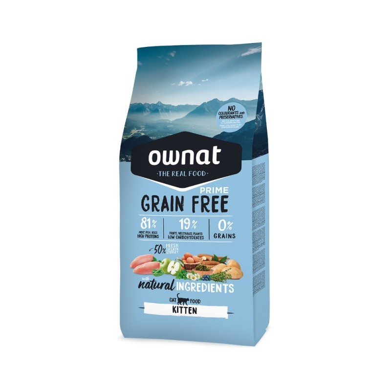 Ownat | Chat | Croquette Sans Céréales PRIME KITTEN Poulet et Dinde