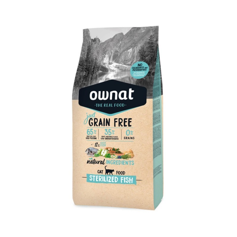 Ownat | Chat | Croquettes Sans Céréales STERILIZED Poisson