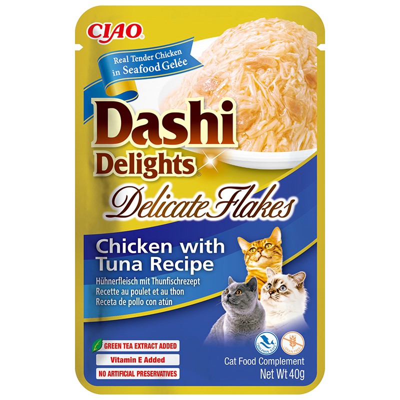 INABA Chat Dashi Delicate Flakes – Poulet & Thon – 40 g