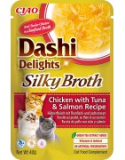 INABA Chat Dashi Delights Silky Broth – Poulet, Thon & Saumon – 40 g