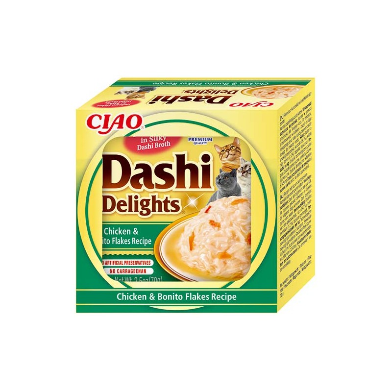 INABA Chat Dashi Delights – Poulet & Flocons de Bonite – 70 g