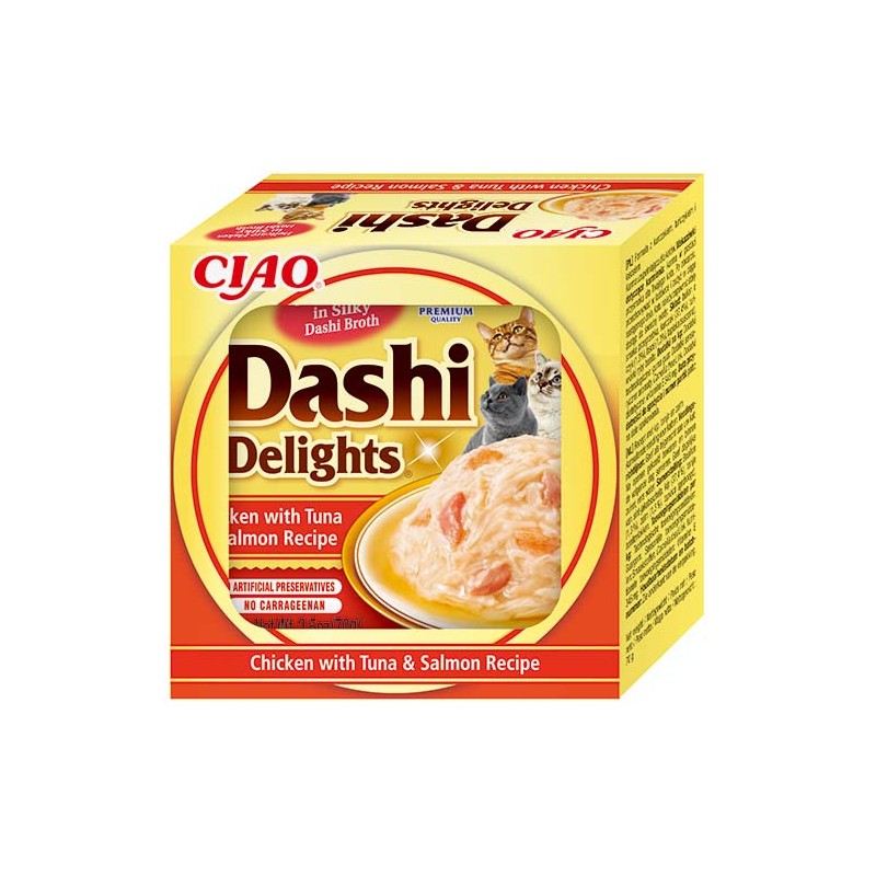 INABA Chat Dashi Delights – Poulet, Thon & Saumon – 70 g