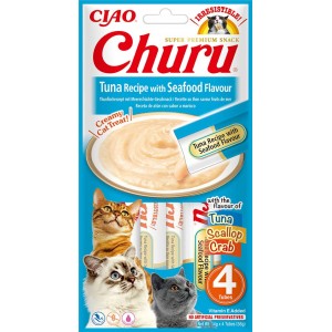 INABA Chat Churu – Thon Saveur Fruits de Mer – Pack de 4 – 56 g