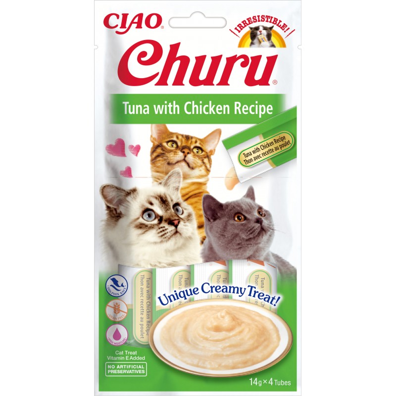 INABA Chat Churu – Thon Poulet – Pack de 4 – 56 g