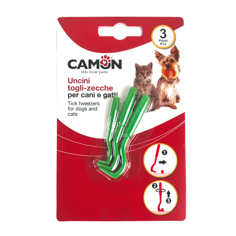 Lot de 2 crochets à tiques antiparasitaire pour chien