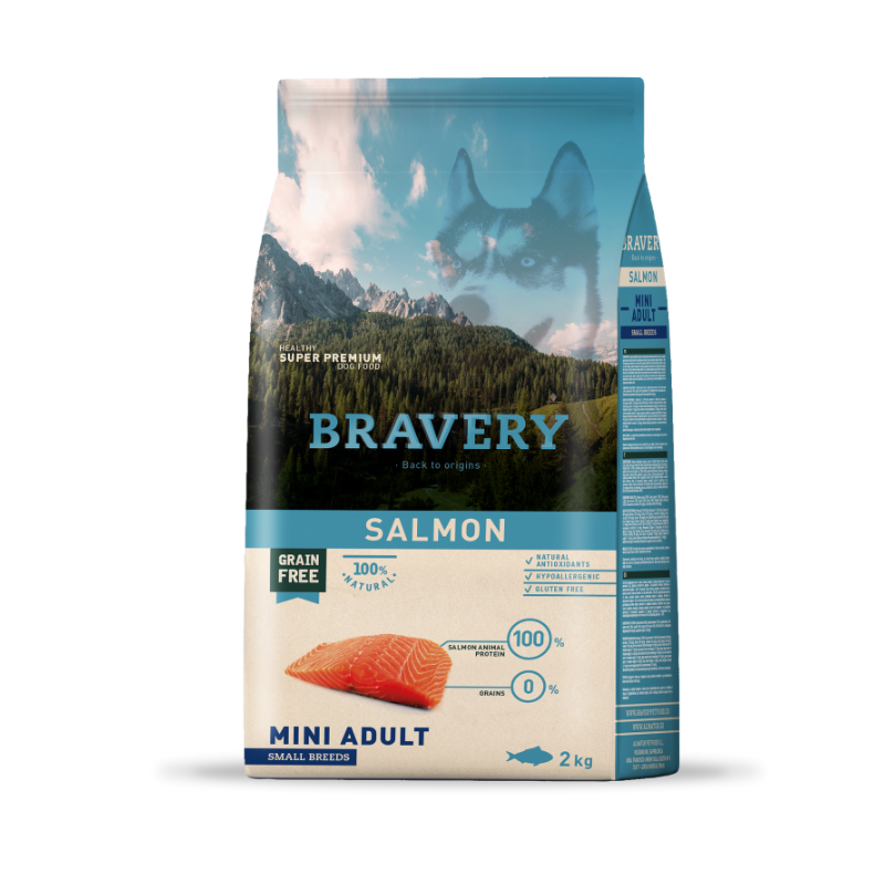 Croquettes BRAVERY MINI ADULT ADULT SALMON