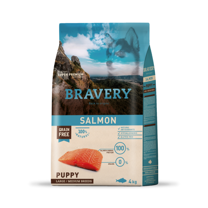 Croquettes BRAVERY MED-LARGE PUPPY SALMON