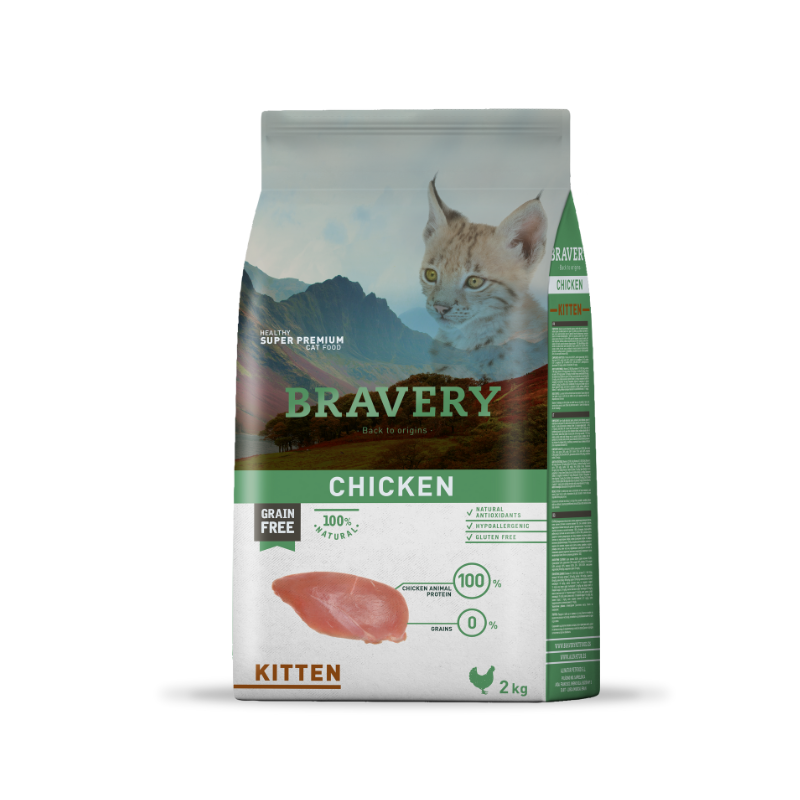Croquettes BRAVERY KITTEN CHICKEN 2 KG