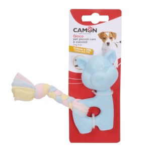 Jouet Chiot Sonore TPE & Tresse Coton | Couineur Interne | 10 cm