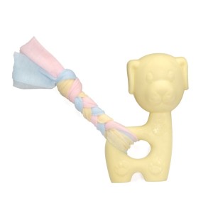Jouet Chiot Sonore TPE & Tresse Coton | Couineur Interne | 10 cm