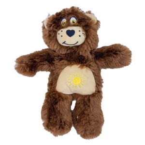 Peluche Ours Leo le Rigolo pour Chien | Doudou Marron Joyeux | 21x18 cm