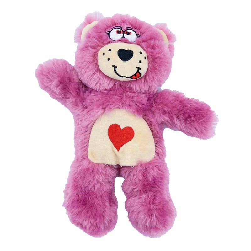 Peluche Ours Jasmin la Câline pour Chien | Doudou Rose Coquin | 21x18 cm