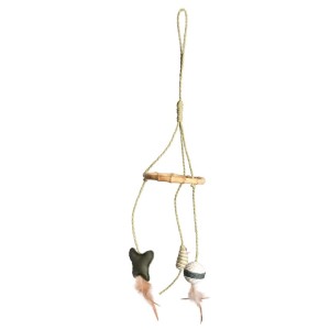 Module Jouet Chat Papillon Souris Boule | Corde Papier Recyclé | Accroche Porte