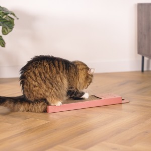 Griffoir Carton Léopard pour Chat | À Poser ou Suspendre | Catnip Inclus | 45 cm