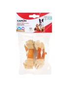 Friandises pour chien et chiots | Os noués en peau de buffle enrobés de poulet séché