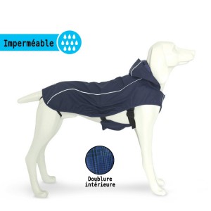 Manteau imperméable pour chien ARTIC Bleu marine