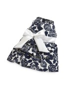 Robe roses bleues avec nœud blanc | Petite chienne