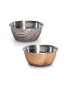 Gamelle pour chien en inox imitation bois