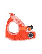 Harnais veste PUPPIA VIVIEN orange avec volant vichy