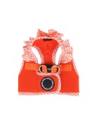 Harnais veste PUPPIA VIVIEN orange avec volant vichy