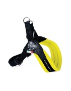 Harnais confort ajustable TRE PONTI pour chien avec clip | Jaune fluo