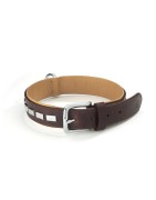Collier en cuir doublé TEXAS avec plaques en métal rivetées pour chien