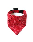 Collier bandana pour chien en nylon et coton rouge