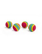 Sachet de 4 balles multicolores en mousse compacte  pour chat et chaton