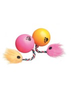 Jouet balle de ping-pong avec queue et pompon pour chats