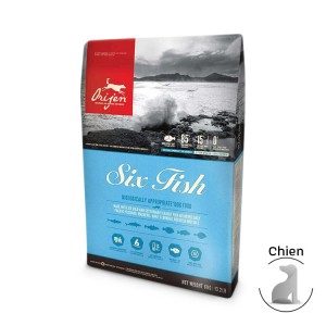 Croquettes sans céréales aux poissons pour tous les chiens | ORIJEN Six Fish