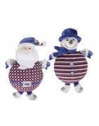 2 Peluches de Noël Ours et Rennes avec bruiteur | Jouet pour chien et chiot | 18 cm