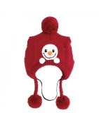 Bonnet de Noël pour chien ou chat avec pompon et bonhomme de neige