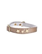Collier chat en cuir avec étoiles dorées| BOBBY
