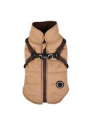 Manteau pour chien Puppia Mountaineer | Beige avec harnais intégré