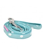 Laisse Pinkaholic IDA imprimé pois BLEU