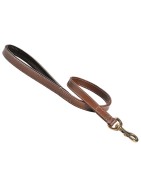 Laisse en cuir doublé avec surpiqûres pour chien | BOBBY Classic