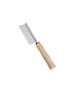 Peigne métallique avec manche en bois pour chien et chat