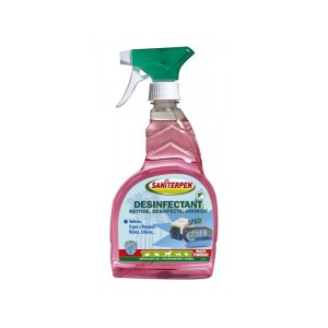Spray désinfectant parfumant Saniterpen pour les sols, surfaces, panier, litières. 750 ml.