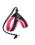Harnais confort chien TRE PONTI Pastel avec cordon | Rose pêche ou menthe T1