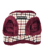 Harnais veste pour chien Puppia  à carreaux avec fourrure pour l'hiver