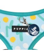 Harnais réglable pour chien | Puppia FETE | Impriblé bleu festif