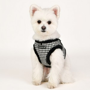Harnais veste pour chien avec fourrure | PUPPIA SHEPHERD| Noir