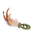 Jouet chat | Poisson cœur MATATABI avec plumes | 12 cm