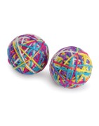 Jouet balle de ping-pong avec queue et pompon pour chats