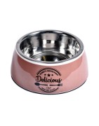 Bobby | Chien | Gamelle DELICIOUS en mélamine et bol inox rose